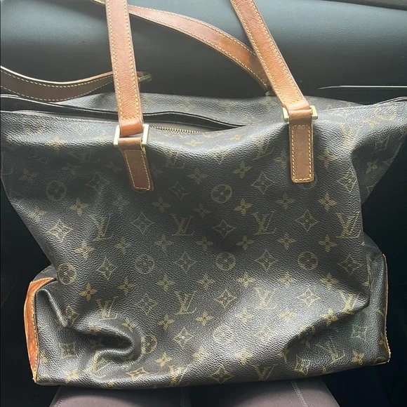 Monogram Canvas Tote with Leather Straps - Picture 1 of 4